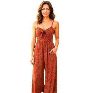 A U W Large Women's BOHO Maxi Pantsuit Jumpsuit Sleeveless Miss Size 12 14 L